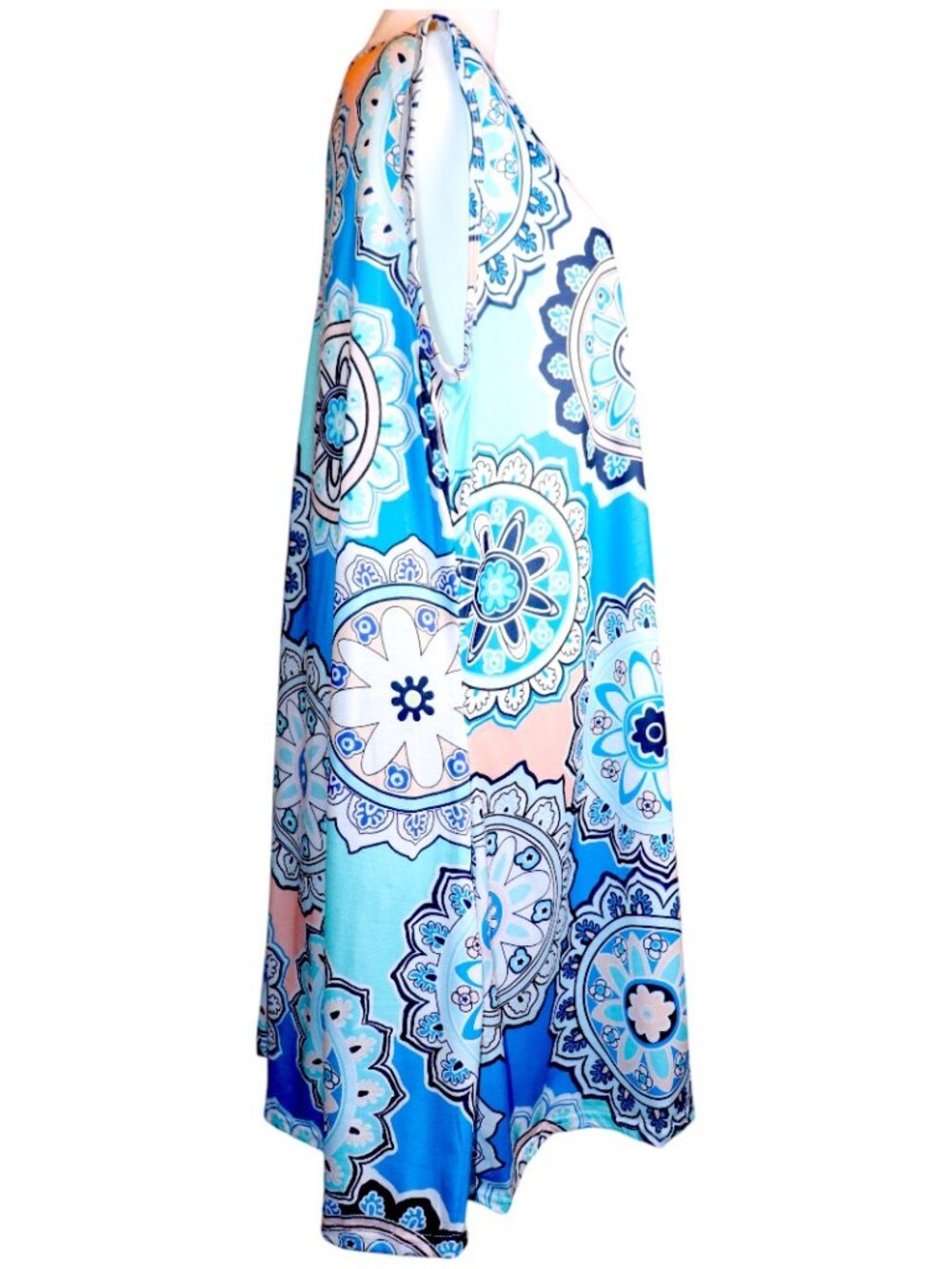 Vrkufie Multicolor Medalion Sleeveless Knee Length Shift Dress Size 3XL NWT - Picture 5 of 6